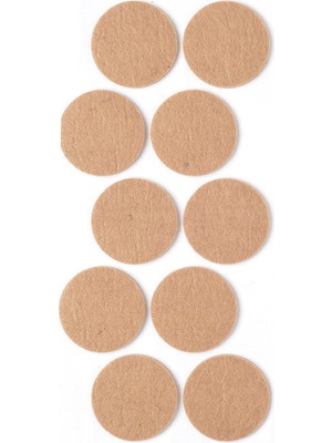Nacario Kahverengi 10 Adet Yapışkanlı Sandalye, Masa, Koltuk Altı Parke Koruma Keçesi, Yuvarlak, 4,5 cm