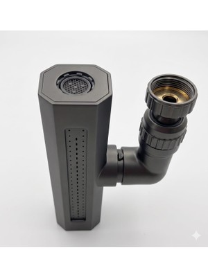 Nacario Füme Perlatör Musluk Ucu, Geniş ve Şelale Akışlı, 4 Fonksiyonlu, 360° Oynar Başlıklı