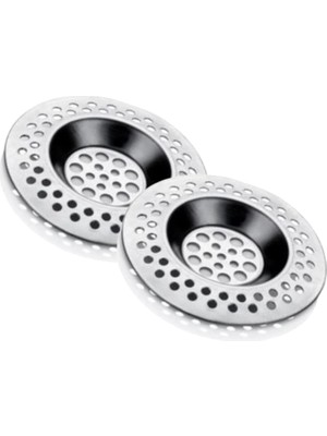 Nacario Easyso Lavabo Süzgeci Evye Süzgeç 2'li Set 8 cm Pratik Mutfak Aleti Banyo/küvet Delikleri Gider Temizliği Uzun Ömürlü Metalik Süzgeç