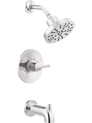 Nacario Delta Faucet Nicoli 14 Serisi Tek Saplı Küvet ve Duş Seti Seti Duş Musluğu 5 Püskürtme H2OKINETIC Duş Başlığı, Krom 144749 (Duşak Valfi Dahil)