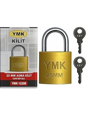 Nacario Yuma Ymk Asma Kilit, Sağlam Döküm Gövdeli, Yedek Anahtarlı, Yüksek Güvenlikli, Paslanmaz Çelik Kulplu, Korozyon Dirençli, Kapı, Depo, Dolap ve Bahçe Kilidi (Kısa, Sarı, 25 Mm)