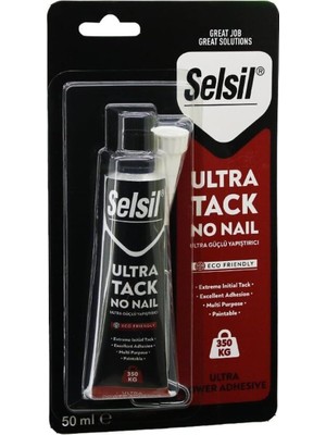 Nacario Selsil 3104 Ultra Tack No Nail Güçlü Yapıştırıcı Beyaz 350 kg Dayanıklı 50 ml