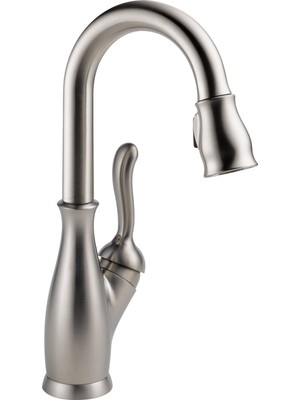 Nacario (Stainless) - Delta Faucet 9678-SP-DST Leland Single Handle Bar/prep Faucet, Spotshield Stainless