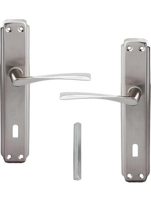 Nacario 5 Takım Oda Kapı Kolu Inox Aynalı Sağa Sola Uygun Iç Dış Ahşap Pvc Metal Çelik Kapısı Tutamağı