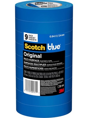 Nacario Scotch Ressam Bandı Orijinal Çok Yüzeyli Ressam Bandı, 0,94 Inç x 60 Yard (Toplam 540 Metre), 2090, 9 Rulo