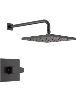 Nacario Delta Faucet Modern Raincan Kare Tek Fonksiyonlu Duş Vanası Trim Kiti Siyah, Duş Bataryası Seti, Yağmur Duş Başlığı Siyah, Delta Duş Trim Kiti, Mat Siyah T14268-BL-PP (Vana Dahil Değildir)