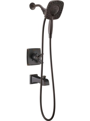 Nacario Delta Faucet Ashlyn 17 Serisi Çift Işlevli Küvet ve Duş Seti 2 Püskürtmeli Dokunmatik Temiz IN2ITION 2'si 1 Arada Elde Tutulan Hortumlu Duş Başlığı, Venedik Bronz T17464-RB-I (Vana Dahil Değildir)