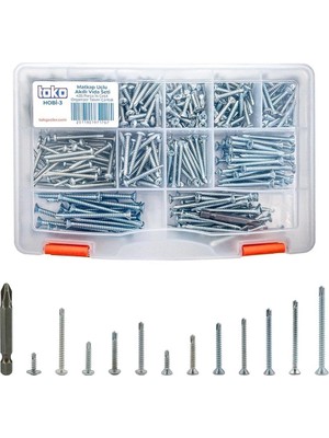 Nacario Toko Hobi-3 Matkap Uçlu Akıllı Vida Seti 435 Parça 14 Çeşit Organizer Takım Çantalı