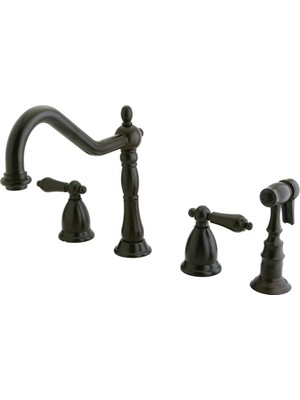 Nacario Kingston Pirinç KS1795ALBS Heritage Breitgefaechert Mutfak Armatürü American Kolu Sap & Pirinç Spra