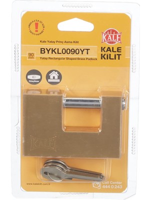 Nacario Kale Kilit Yatay Pirinç Asma Kilit, 90MM