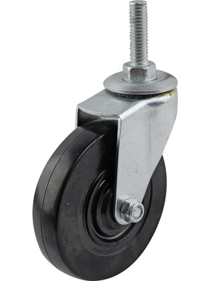 Nacario Shepherd Hardware Döner Tekerlek, 10CM Çap, Yumuşak Lastik, 1.3cm Şaft, 54KG Kapasite