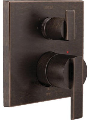Nacario (Venetian Bronze) - Delta Faucet T24867 Ara Angular Modern Monitor 14 Series Valve Trim With 3-Setting Integrated Diverter, Chrome (Valve Not Included)