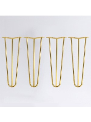 Nacario Martı Gold Altın 4'lü Set Metal Sehpa Masa Ayağı 41 cm Tekli Mobilya Destek Yükseltici Ayak Modeli