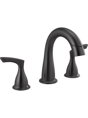 Nacario Delta Faucet Broadmoor Aşağı Çekmeli Banyo Bataryası Siyah, Banyo Çekme Musluğu, Geniş Banyo Bataryası Mıknatıslı 3 Delikli, Banyo Lavabo Bataryası, Mat Siyah 35765LF-BLPD