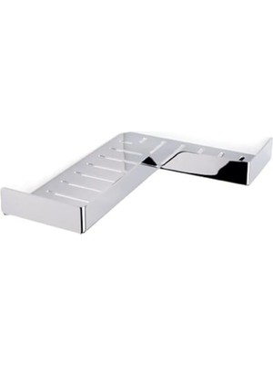 Nacario System Banyo Krom Duş Rafı Krom Renk 68X280X280 mm Beyaz Tek Ebat BA3006 043 Cr