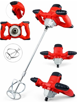 Nacario Euromax Elektrikli Boya Harç Karıştırıcı M14-1800 W Çift Kulp Ergonomik Mikser Karıştırma Makinesi