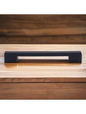 Nacario BADEM10 10 Adet Plastik Kulp Köprü Mobilya Mutfak Dolabı Çekmece Dolap Kulpları Kapak Kulpu Siyah 160 mm