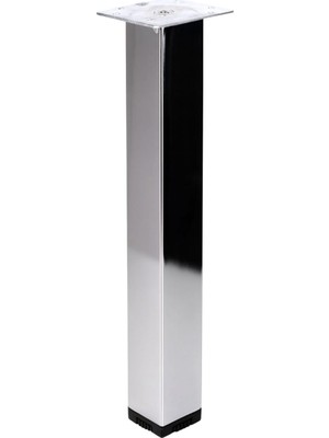 Nacario Kare Tablalı 41 cm Krom Gümüş Metal Sehpa Masa Ayağı Dayanıklı Mobilya Destek Yükseltici Ayak Modeli