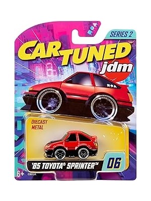 Nacario Mgae Cartuned Jdm Seri 2 1985-87 Sprinter Trueno Gt-Apex AE86, Siyah Kırmızı, Diecast Metal Oyuncak Araba, Koleksiyon