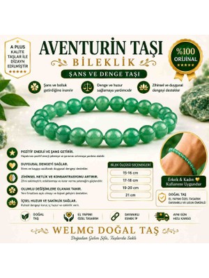 welmg Aventurin Bileklik Doğal Taş Bileklik