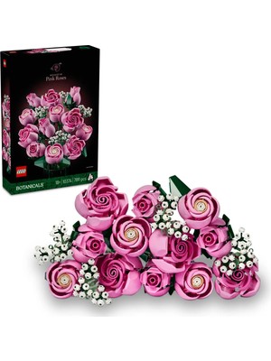 TeknoKapsül LEGO ® Botanicals Pembe Gül Buketi 10374 - Yetişkinler Için Dekoratif Çiçek Yapım Seti (789 Parça)