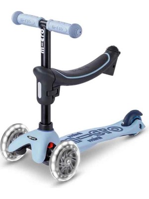 TeknoKapsül Micro 6in1 Mini Deluxe Rock&amp;go 3 Tekerlekli Işıklı Gri Scooter