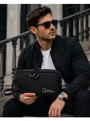 Mega 1037 Erkek El Portföyü El Çantası Clutch Çanta Traş Çantası
