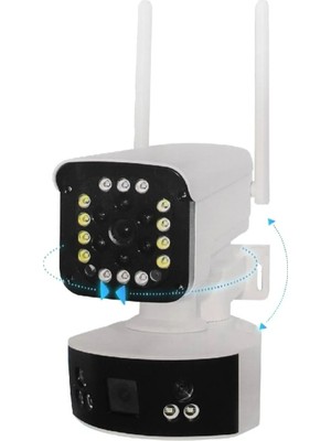 O-kam 3032 Akıllı Smart Güvenlik Kamerası 2 Lens Alert Wi-Fi Ptz