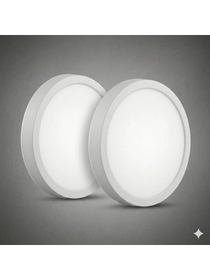 Yurdugül HL-3318 18W Sıva Üstü Yuvarlak LED Panel 3000K Gün Işığı Tavan Armatürü 2’li Paket