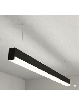 Yurdugül 100 cm Lineer LED Sarkıt Armatür 4000K Siyah Kasa Kademeli Difüzör