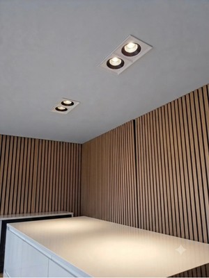 Fuplast Ikili Sıva Altı Beyaz Kasa Siyah Göbek Günışığı GU10 Spot Lamba