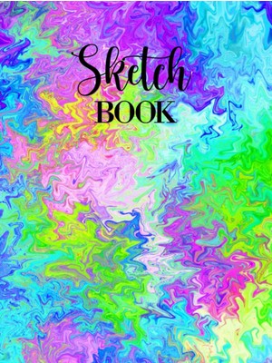 Nacario Sketch Book: Large Notebook For Doodling, Sketches Or Drawing: 100 Pages, 8.25" x 11". Marble Background Cover Sketchbook Blank Paper Drawing Journal