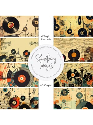 Nacario Vintage Records Scrapbooking Paper: Decorative Craft Paper Pad Supplies, Junk Journaling, Scrapbooking, & Crafting Projects - Double Sided 8.5 x 8.5"