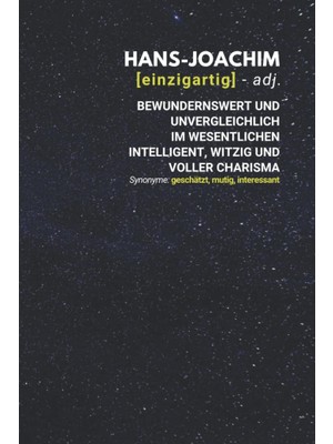 Nacario Hans-Joachim (Einzigartig) Bewundernswert: Notizbuch Inkl. To Do Liste | Das Perfekte Geschenk | Personalisiert Mit Dem Namen Hans-Joachim | Geschenkidee | Geschenke | Name (German Edition)