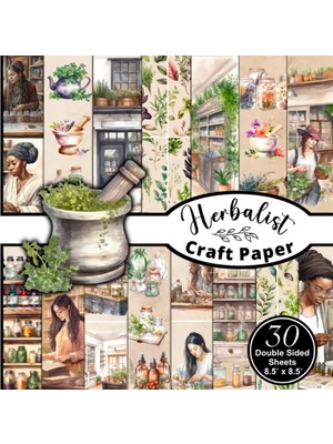 Nacario Herbalist Craft Paper: Decorative Scrapbook And Craft Paper. 8.5 x 8.5 Inches, 15 Styles, 30 Double-Sided Sheets.
