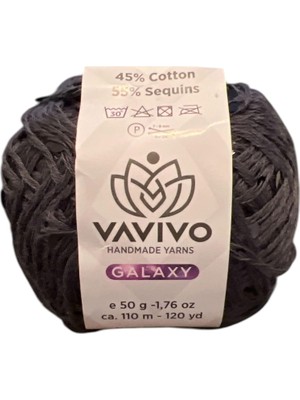 Nacario Vavivo Galaxy El Yapımı Ip, Antrasit, 45% Pamuk 55% Pullu, 50 G, 110 M
