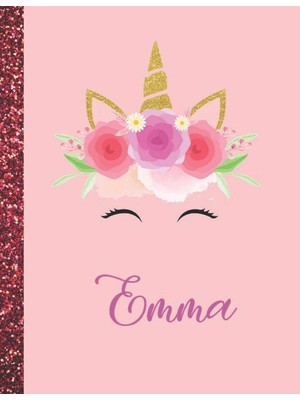 Nacario Emma: Emma Marble Size Unicorn Sketchbook Personalized White Paper For Girls And Kids To Drawing And Sketching Doodle Taking Note Size 8.5 x 11