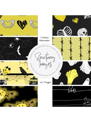 Nacario Creepy Halloween Scrapbooking Paper: Decorative Craft Paper Pad Supplies, Junk Journaling, Scrapbooking, & Crafting Projects - Double Sided 8.5 x 8.5"
