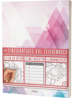Nacario Mein Einzigartiges Xxl Zeichenbuch: 136 Seiten, Nummeriert, Register / Es Blanko Buch / PR601 „dreiecke“ / Dın A4 Soft Cover