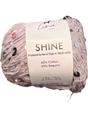 Nacario Lina Yarn Shine Iplik, Gri, 45% Pamuk 55% Pul, 50G, 115M