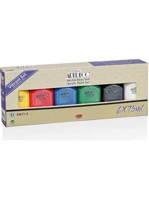 Nacario Artdeco Akrilik Boya 6X75 ml Set Canlı Renkler
