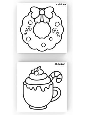 Nacario 2'li Tuval Set Baskılı (Fincan ve Süs) 20X20CM