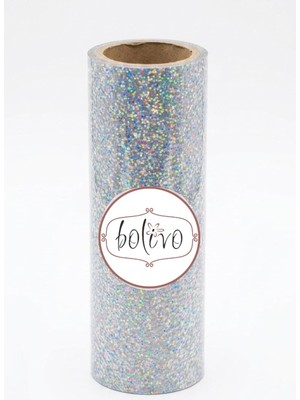 Nacario Bolivo Premium Hobi Varak, El Sanatları, Dekorasyon ve Kendin Yap (Dıy) Süsleme Folyosu (Gümüş Boncuk, 10 cm x 5 Mt)