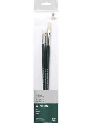 Nacario Winsor & Newton Winton Yağ Fırçası, Uzun Saplı, 3'lü Paket, #2