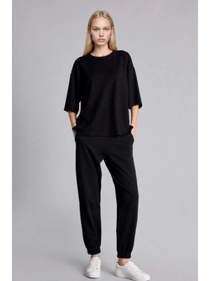 DeFacto Jogger Fit Elastik Bel Basic Siyah Eşofman Altı I1114AX26AU