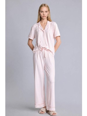 DeFacto Ultra Yumuşak Regular Fit Kısa Kollu 2'li Softshell Pijama Takımı I3483AX26AU
