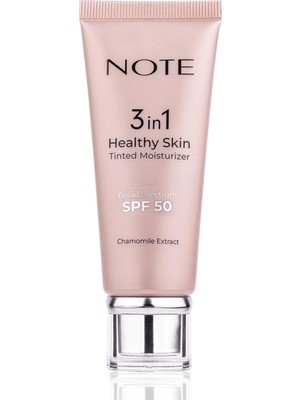 Nacario Note Cosmetics 3 In 1 Healthy Skin Tinted Moisturizer Renk Ton Eşitleyici 50 Spf Aydınlatıcı Krem