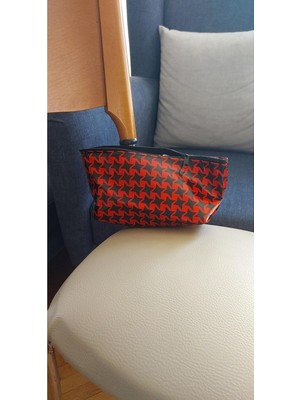 Nacario Paradise Kırmızı Desenli Makyaj Çantası, Tek Ebat, YYPMP0157, Çok Renkli, Kadın