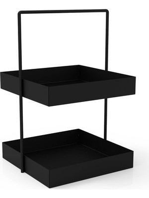Nacario 20X20 Siyah Tezgahüstü Mutfak ve Banyo Iki Katlı Organizer