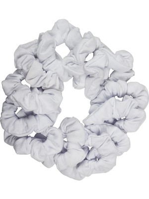 Nacario Motique Accessories 12 Düz Saç Tokası Scrunchies- Beyaz